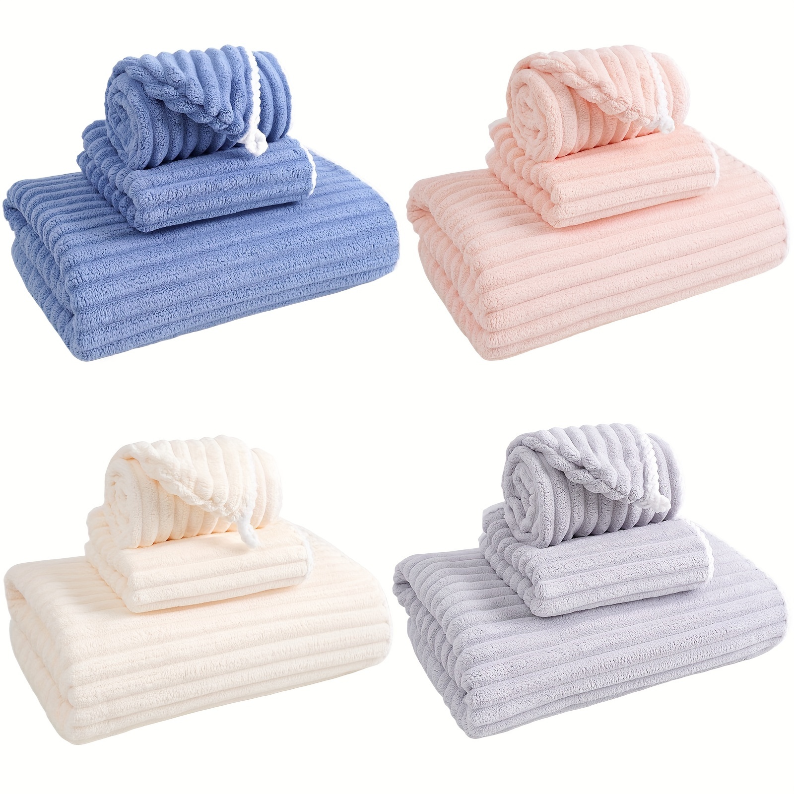 

New Coral Velvet Towel, Bath Towel, Bath Cap, 3 Piece Set, Thickened, Water Absorbing, Soft, And Non Hair Falling, Shower Home Use
