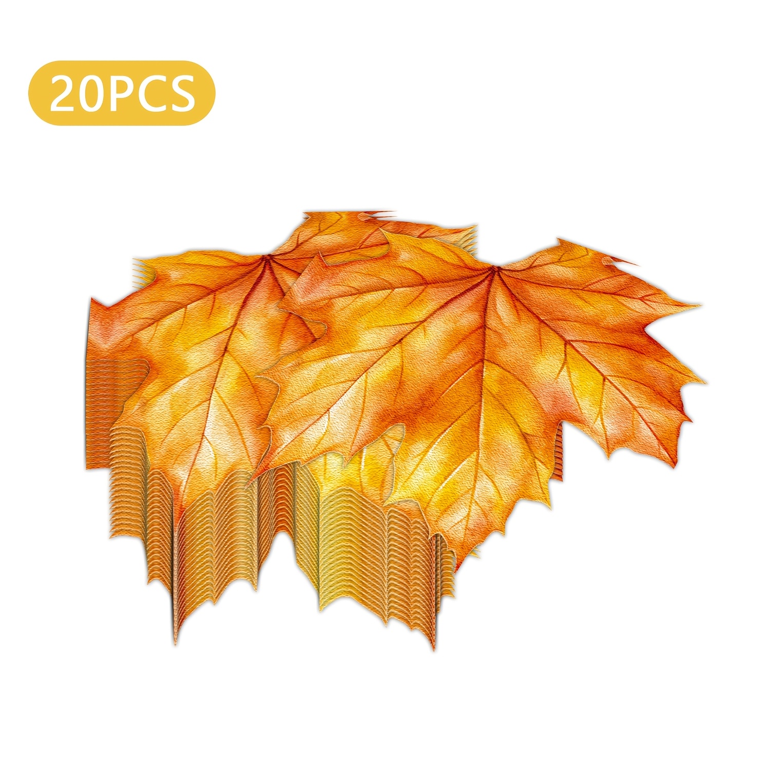 TEMU 20 serviettes jetables de feuille d'érable orange automnale, mouchoirs en papier décoratifs pour la décoration de table de fête d'automne, de