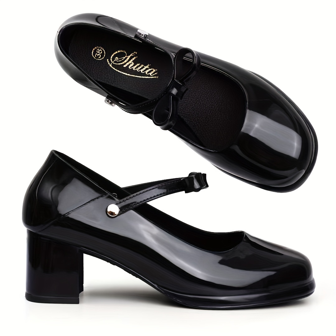 TEMU 2025 Women's Black Footwear 726-1#stylish Comfortable Office Black Footwear Trendy Non-slip Rubber Student Black Footwear Black Footwear Black