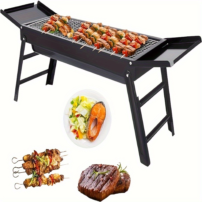 TEMU Portable Charcoal Grill 23 Inch, Small Outdoor Folding Bbq Grills, Outdoor Grill Foldable, Stainless Steel Charcoal Grills, For Travel, Outdoor