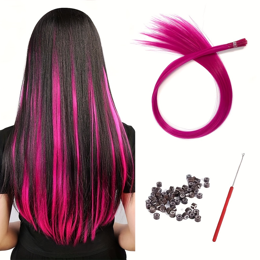 Image of 10 /pcs Vibrant Synthetic Hair Extensions - Hair Extensions With For Fashionable Women - Perfect For Music Festivals, Halloween