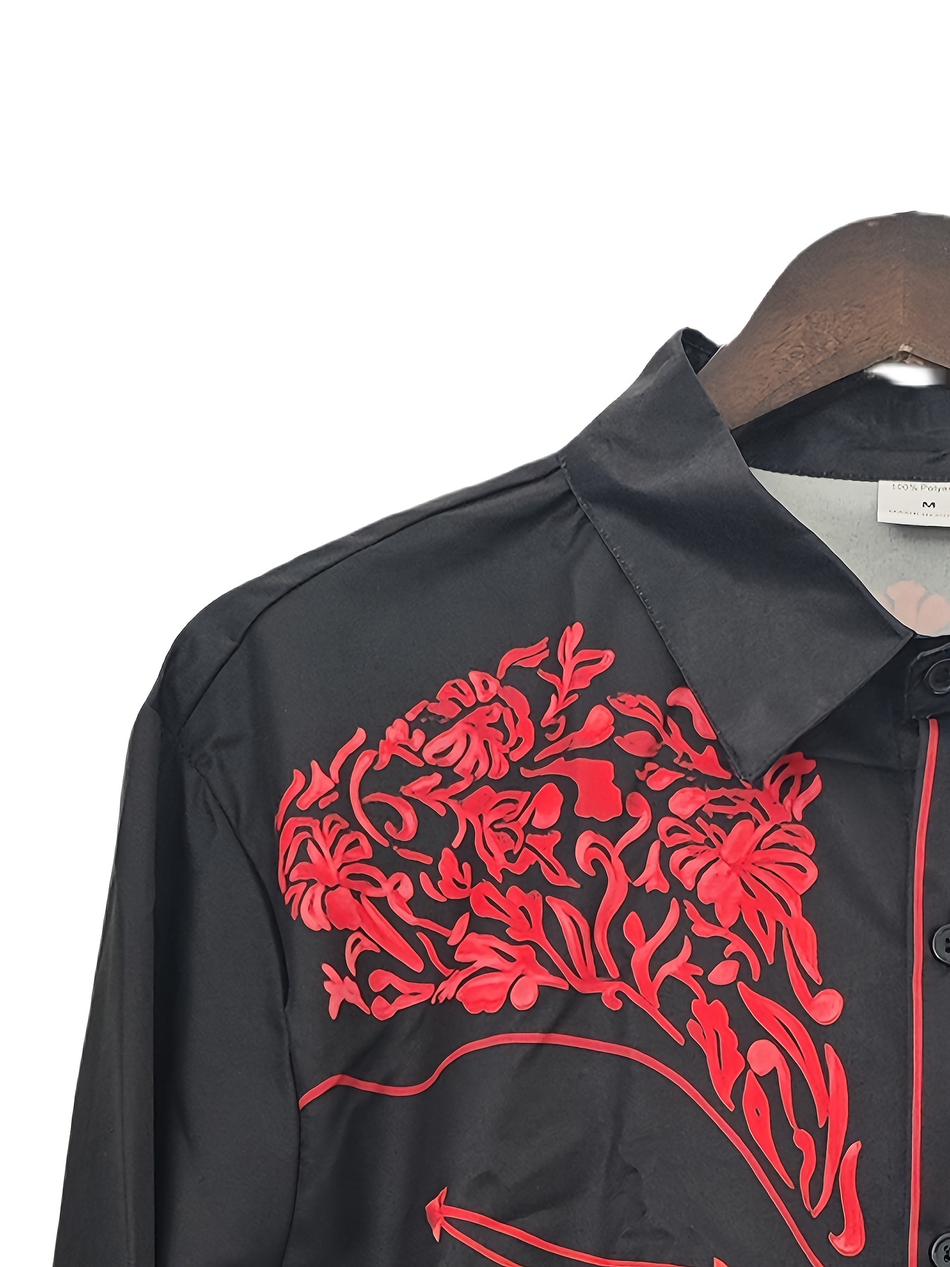 Opvallend heren retro jaren 70 3D-geprint shirt met lange mouwen voor