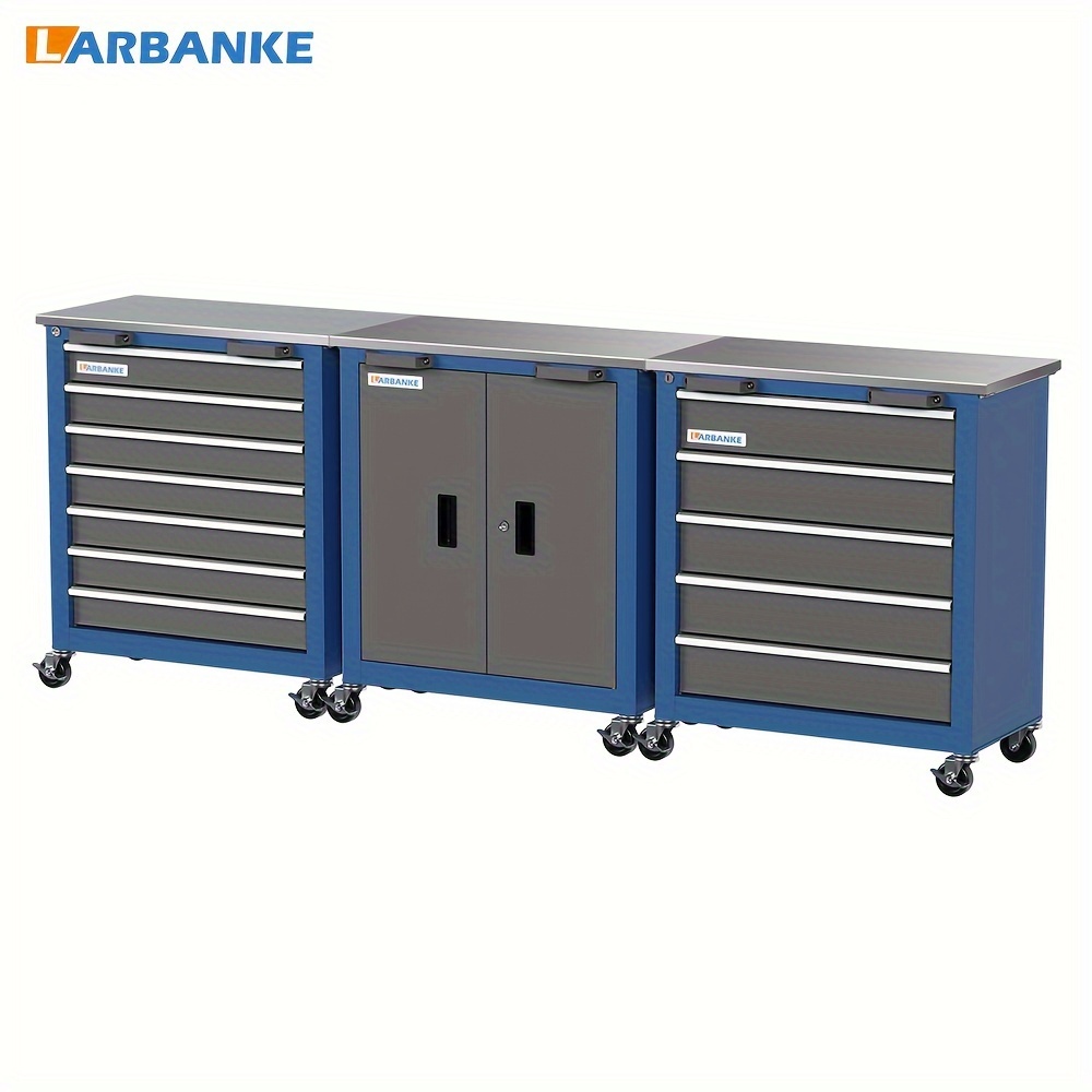 

Combination Tool Cabinet, 3 Different Types Of Tool Cabinets With Connecting Buckle:5-drawer/7-drawer/double-door Tool Cabinet, Individually Usable, Large Rolling Tool Chest With Wheels