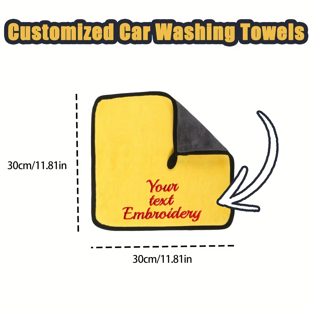 TEMU 1/10/20 Toallas de Personalizadas para Autos - Texto/ a Medida, Paños de Secado Rápido para Coches, Camiones y Motos - Ideales para