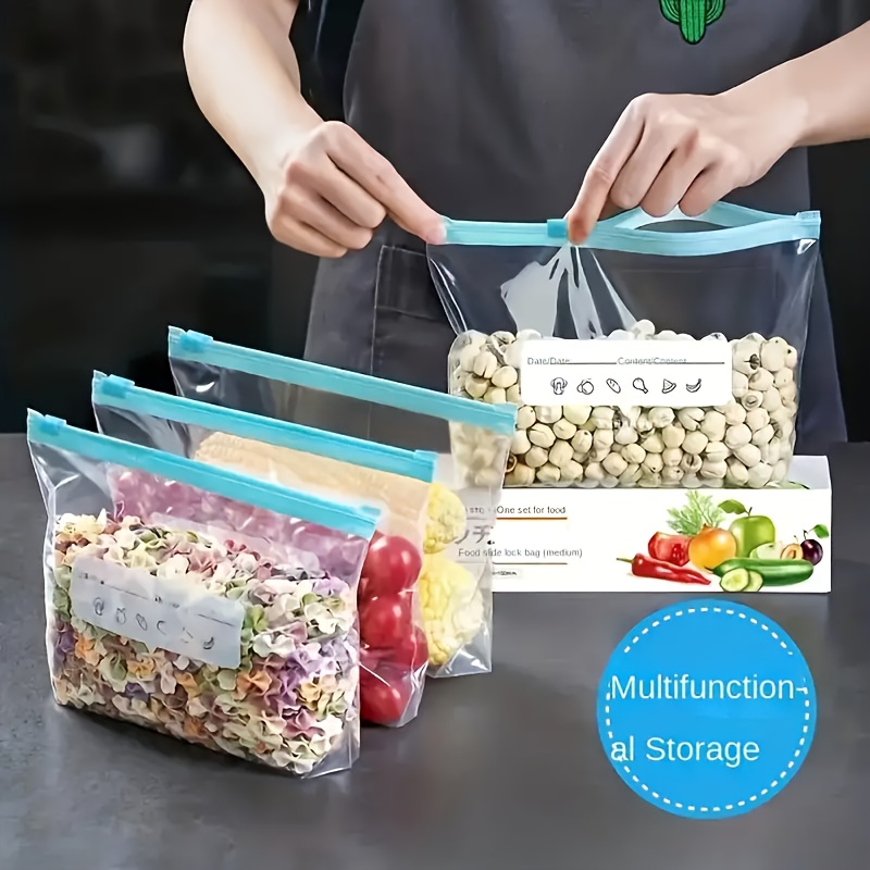 

10/15/20pcs Sealed Storage Bags For Refrigerator Bags Zipper Type Food Bags Sealed Storage Self-sealing Bags