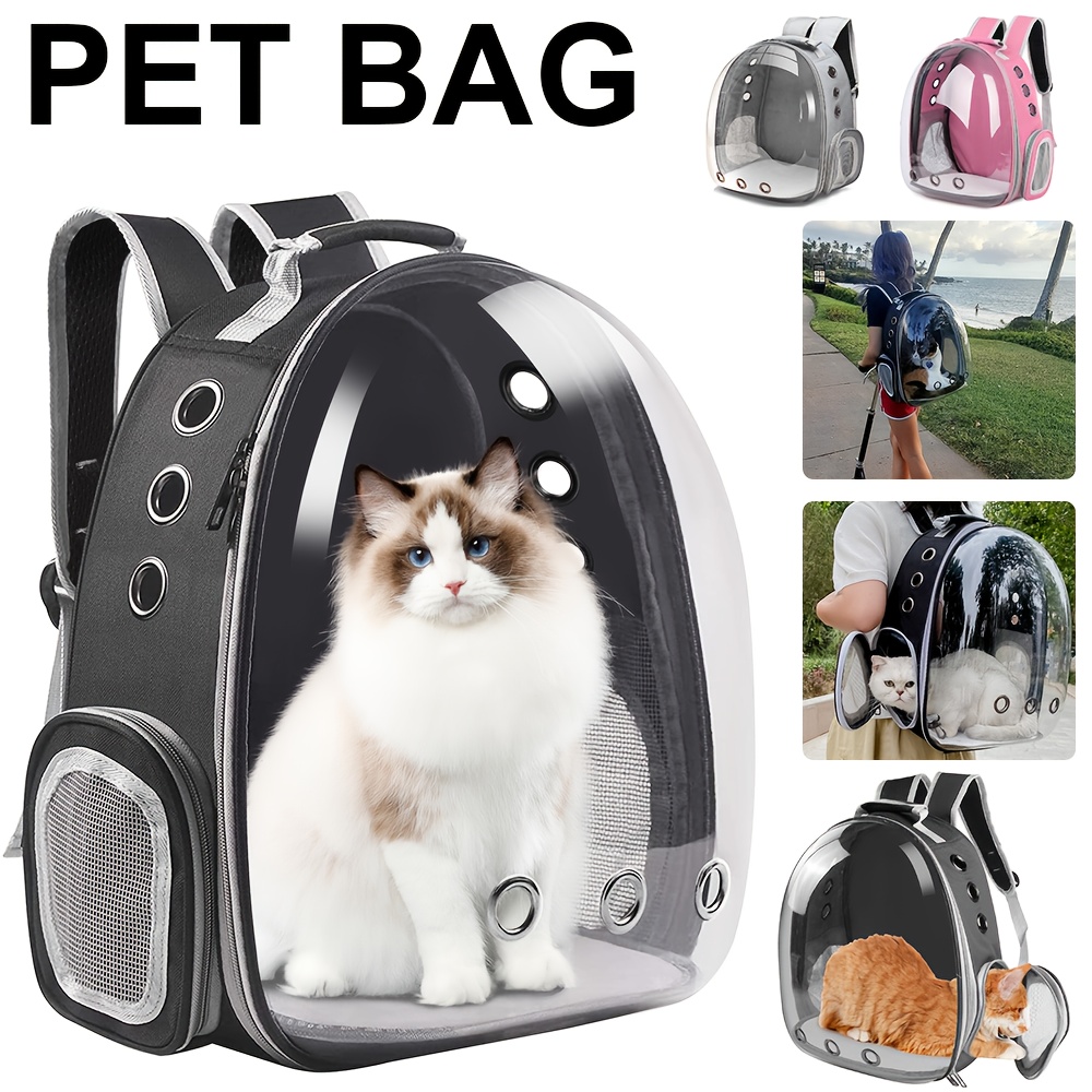 

Pet Backpack Cat Backpack Carrier Pet Cat Transparent Breathable Backpack Space Capsule Pet Cat Carrier For Hiking, Travel