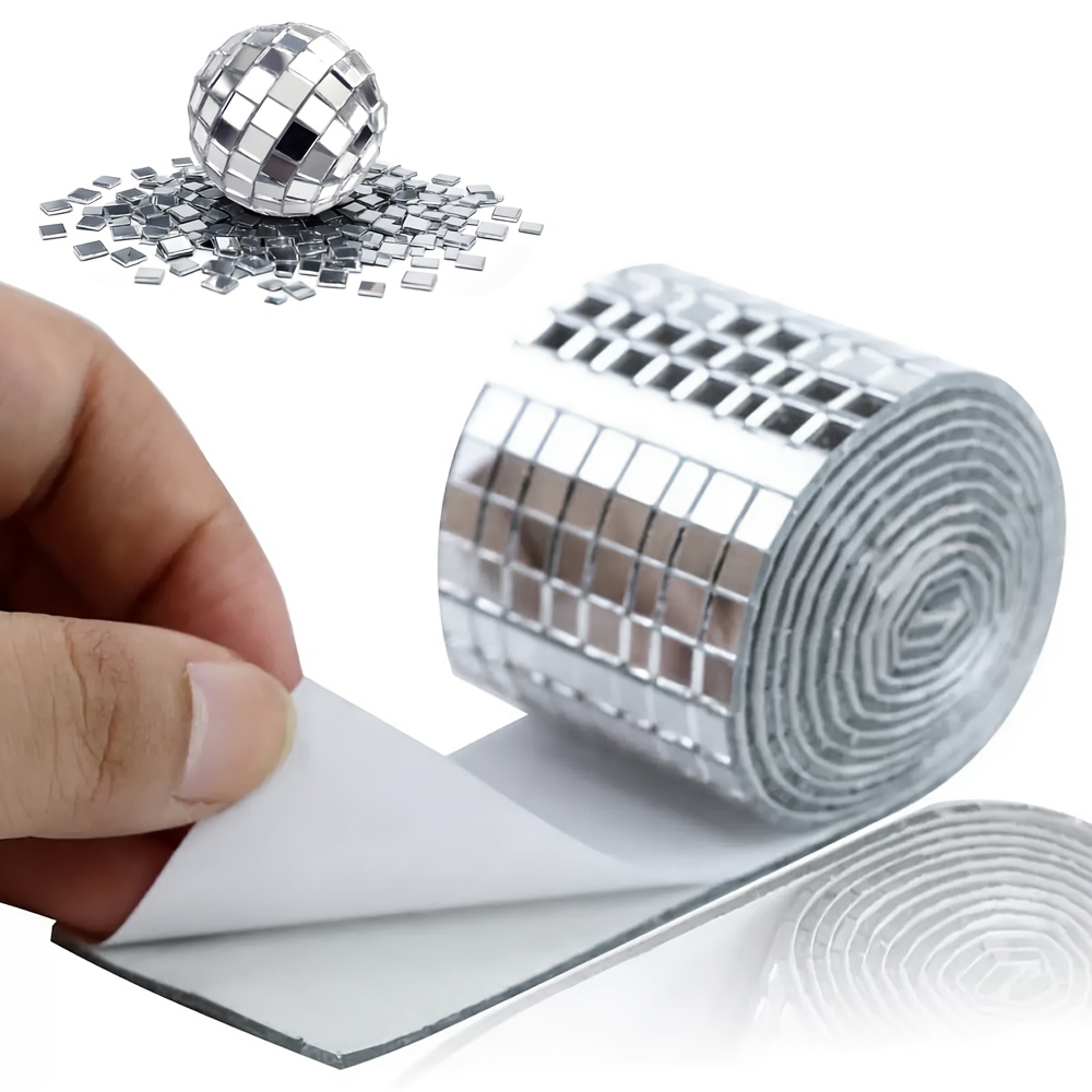 Self-Adhesive Glass Craft Mosaic Tiles - Mini Square & Round Mirrors Diy Crafts And Home Decoration - View #3