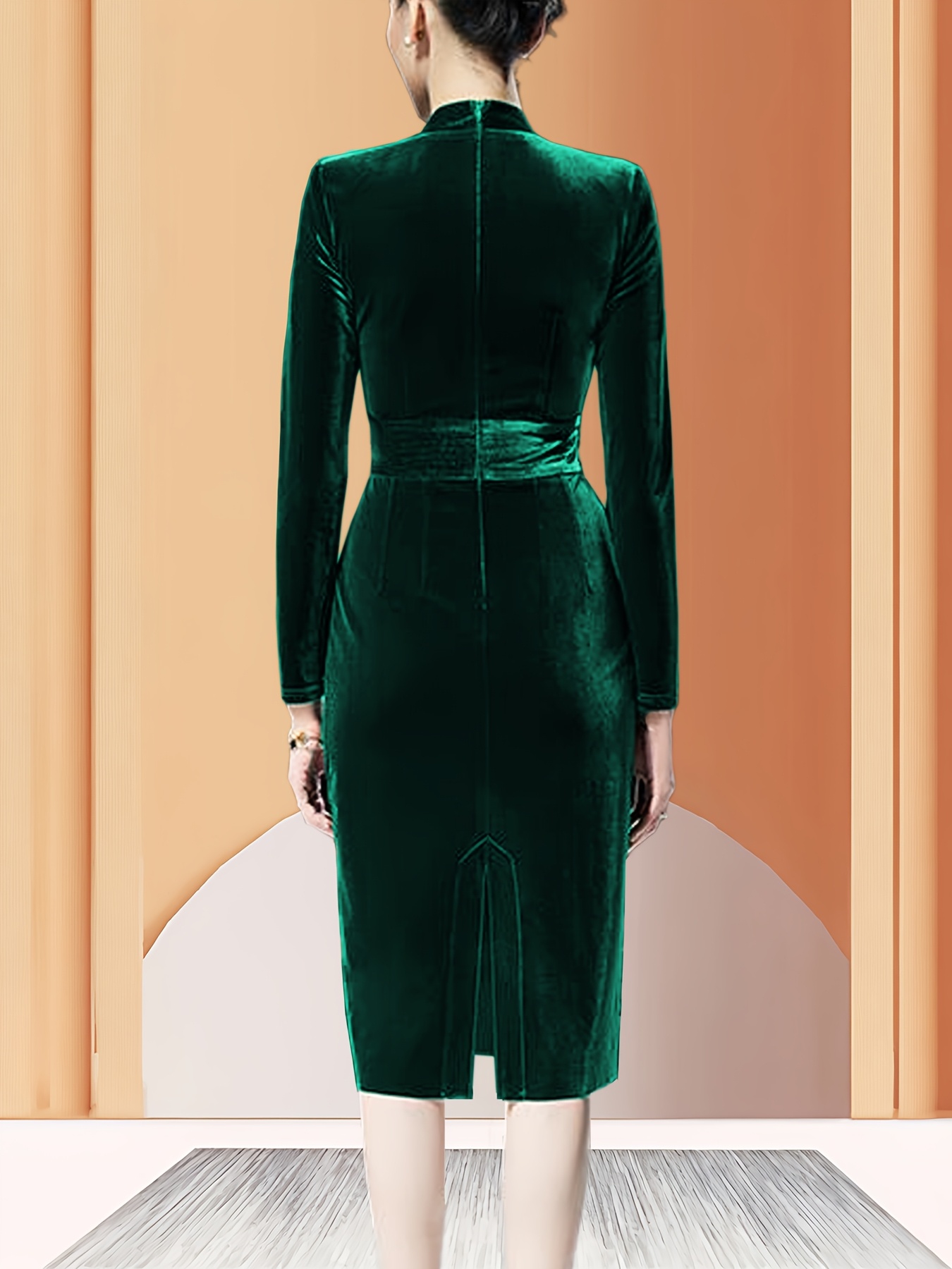 green dresses for mehendi Velvet Dream One Shoulder Midi Dress