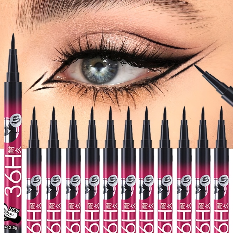 12pcs makeup eyeliner long lasting 36h waterproof liquid - Temu