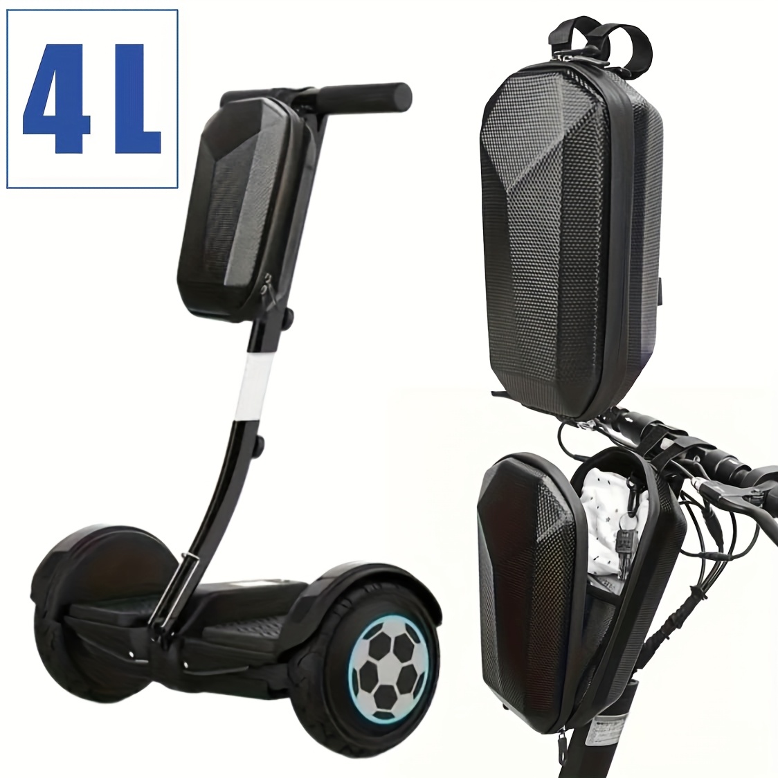 TEMU Premium Bike Handle Bar Bag, Scooter Storage Bag 4l Large Capacity Scooter Handlebar Bag, Front Hanging Bag For Electric Scooter/electric Bike,