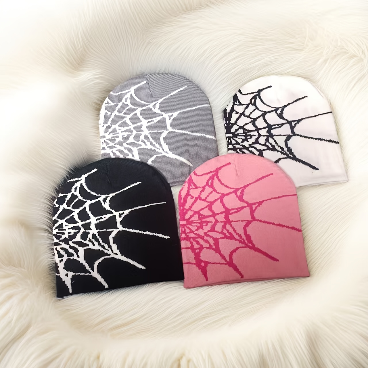 TEMU 4 pezzi Cappello in maglia jacquard a inverno, Cappellino per abbigliamento, Cappello da sci e equitazione per esterni, Cappello da individuale