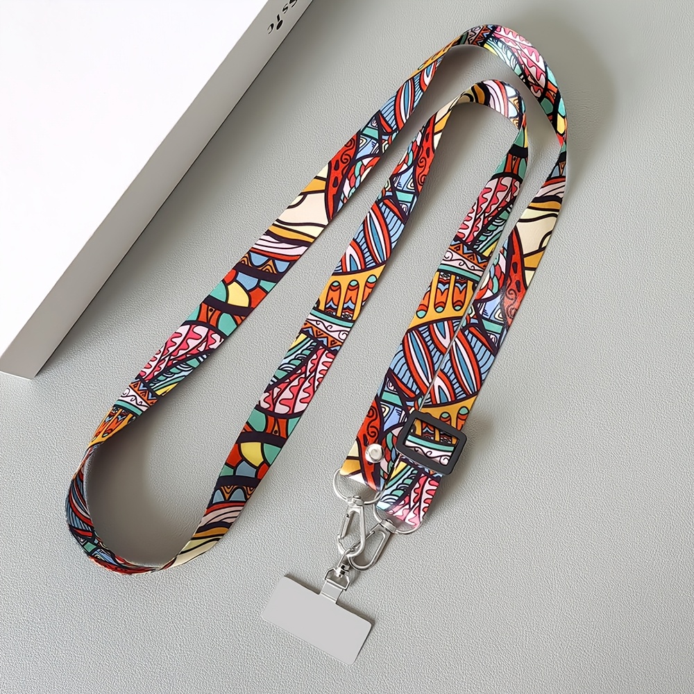 TEMU Outdoor Anti Lost Ethnic Style Totem Mobile Phone Lanyard, Exquisite Pattern, Fashionable And Versatile, Slung Over The Body, Hung With A Neck