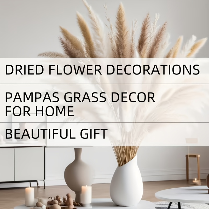 71pcs Boho Natural Dried Pampas Grass Bundle | White Beige Mixed Dried Floral Table Centerpieces for Wedding, Home, Room Decor, Great for Mother'S Day, Valentine'S Day, Christmas And Thanksgiving Gifts