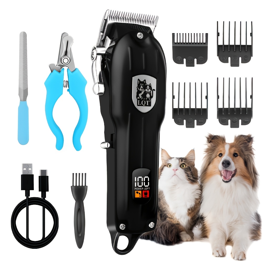 TEMU Lqt Professional Dog Grooming Scissors, Rechargeable, Cordless Pet Shaver, With Detachable Comb, Suitable For Dogs, Kittens And Pet Animals,