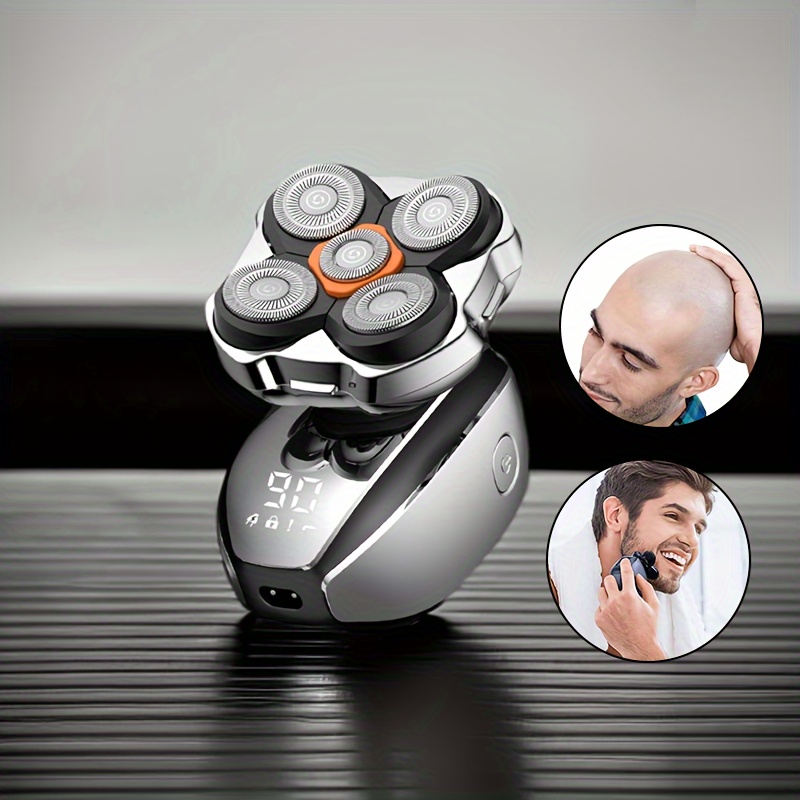 

Rechargeable Men's Electric Head Shaver - Wet/dry Bald Head Grooming Kit, The For Effortless Home Head Shaving.