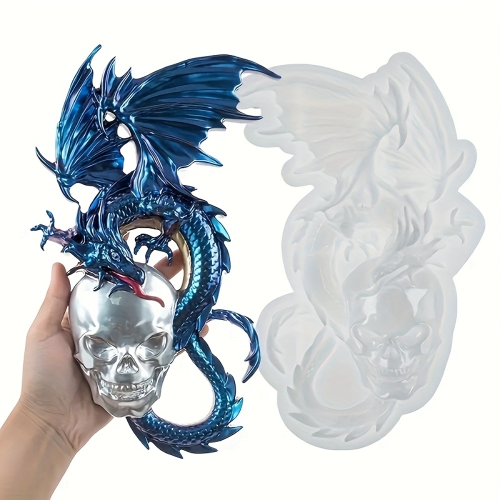 1pc Epoxy Resin Dragon Silicone Mold For Halloween Decorations Decorations - Includes Plaster Clay Casting Mold, Spooky Decor, Creepy Crafts