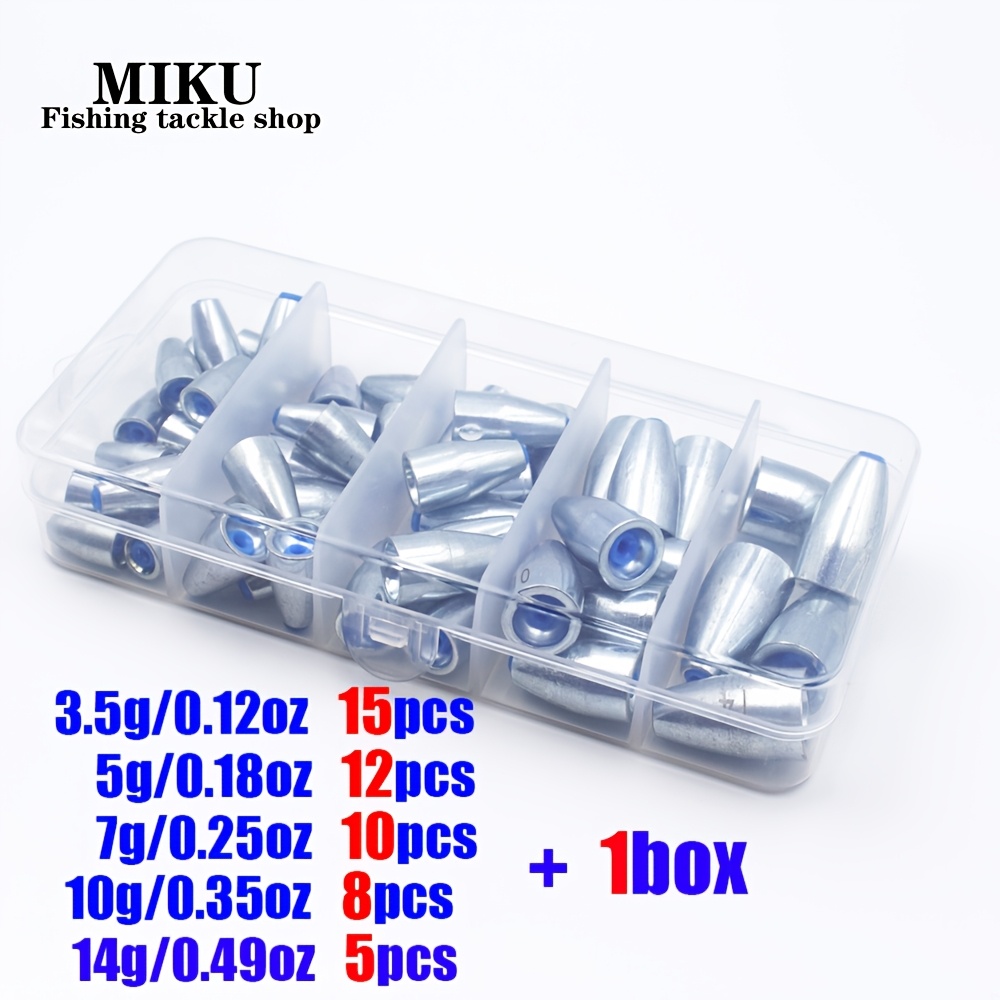 Image of 50pcs + . Carbon Steel Sinkers, Which Used As Substitutes For Steel . Are Options Of 0.12oz, 0.18oz, 0.25oz, 0. And 0.49oz . High-quality Fishing Tackle Accessories.