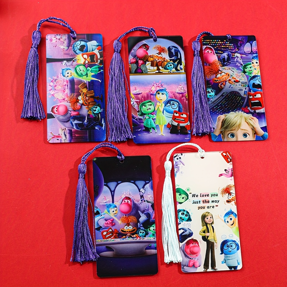 

A Set Of 1/5 Disney Inside Out 2 Bookmarks, Metal Clips For Anime, Stationery Accessories For , Perfect As A Valentine's Gift For Anime And Book Enthusiasts.