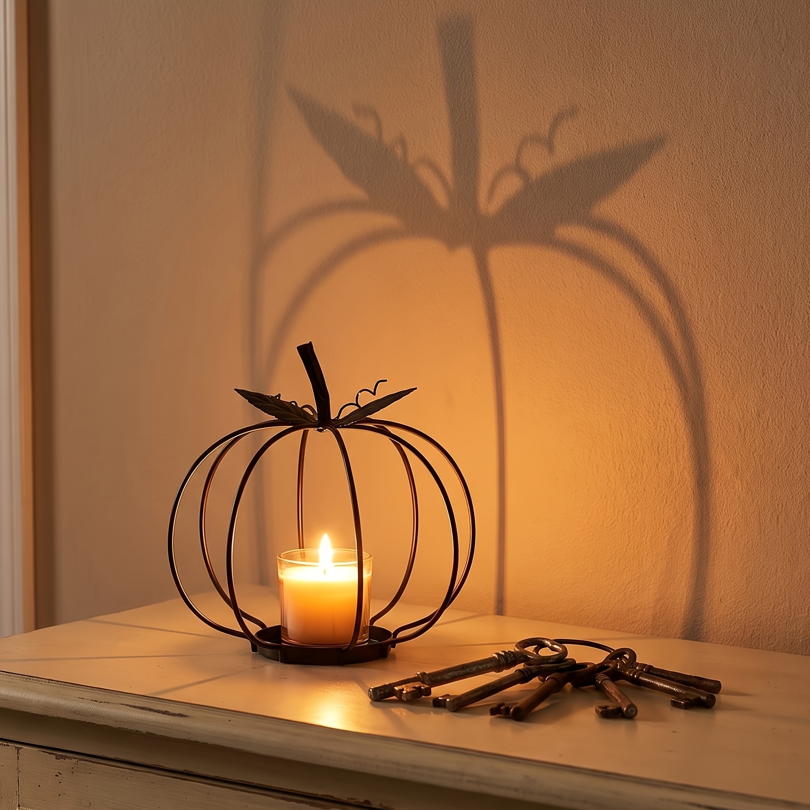 TEMU Pumpkin Candle Holder Halloween Decoration
