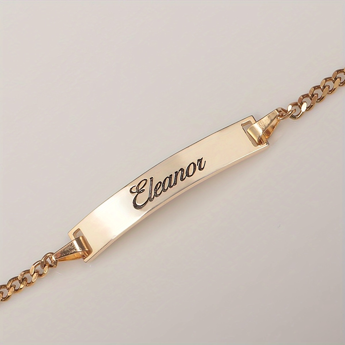 Custom Personalized Fashion Bar Bracelet, 18k Gold Plated