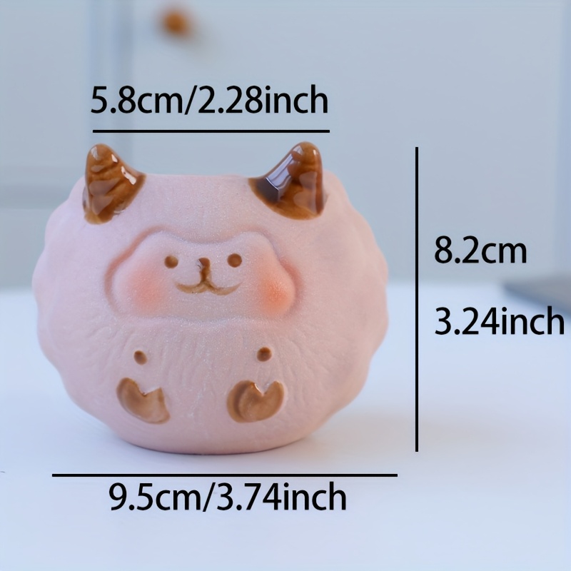 1pc     redonda de cerámica para suculentas, diseño de animales, pequeña, de mesa, con orificio de drenaje, para decoración   en interiores y exteriores.