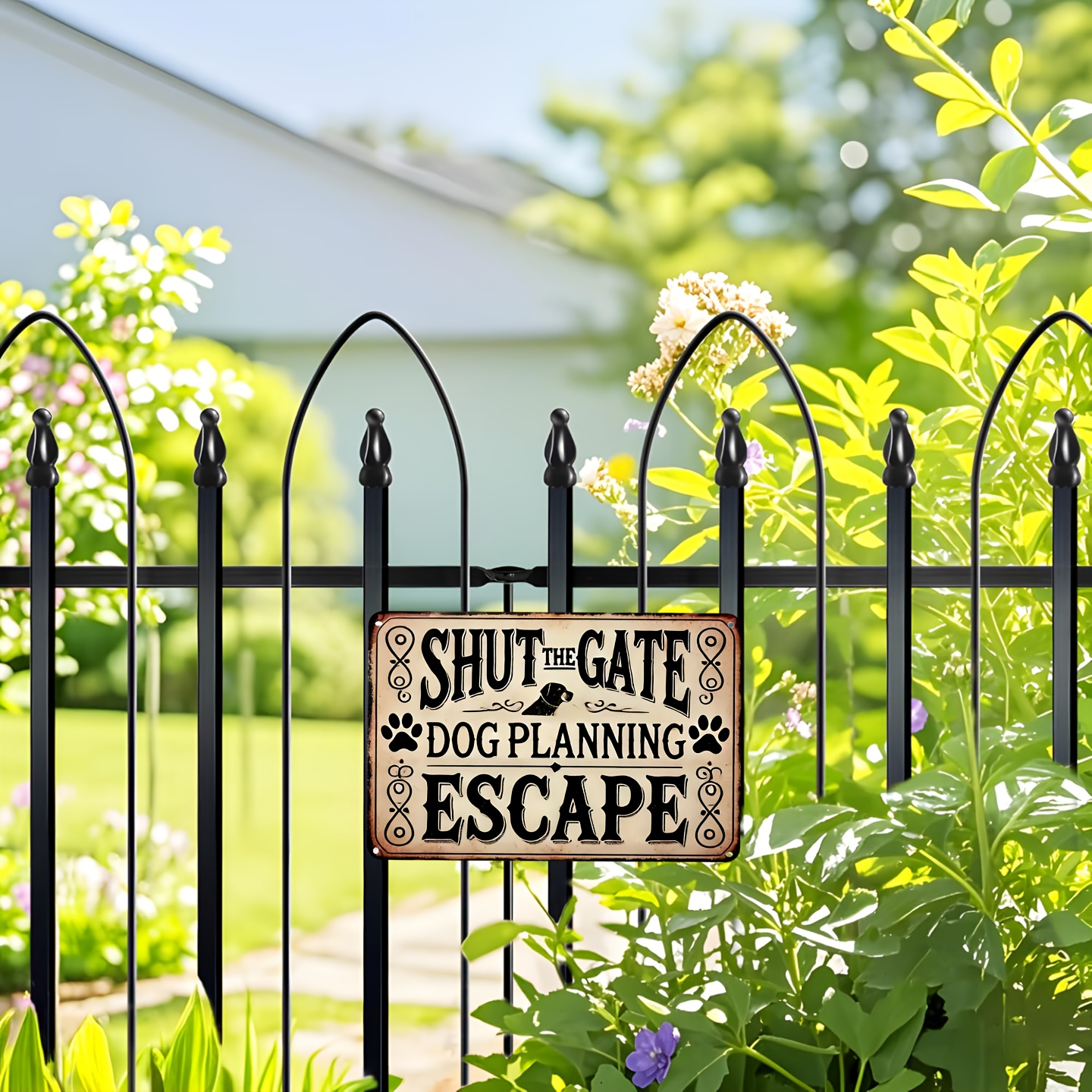 TEMU Retro Wall Sign "close Door, Dog Plan Escape" - Waterproof And Dustproof Abs Material Home Decoration, Suitable For Garage, Kitchen, Bar | Dog