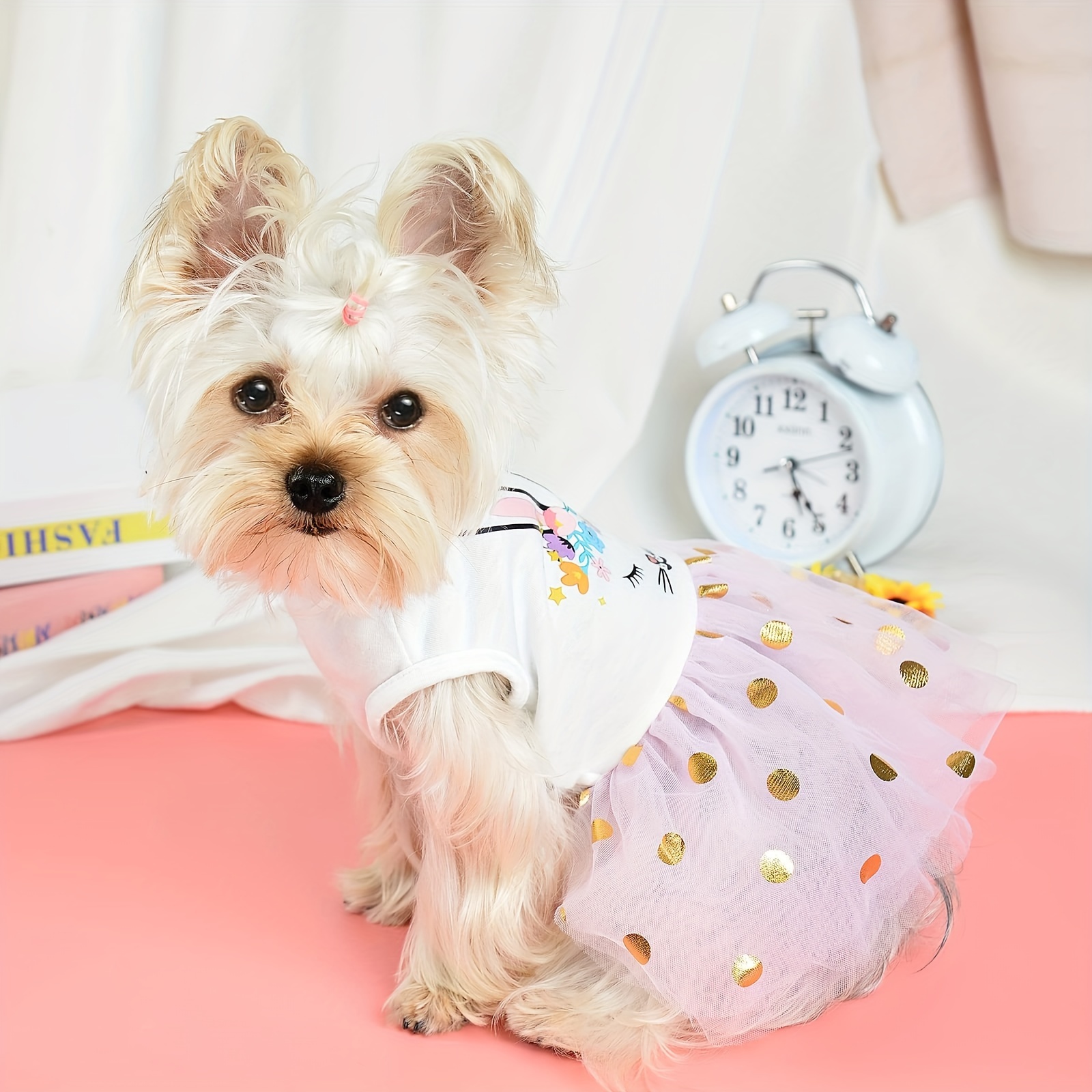 

Dog Dress For Small Dogs Girl Summer Puppy Dresses Clothes Outfit For Chihuahua Yorkie Teacup Wedding Dress Holiday Cute Bowknot Pet Skitrt Apparel For Cats Clothing (white)