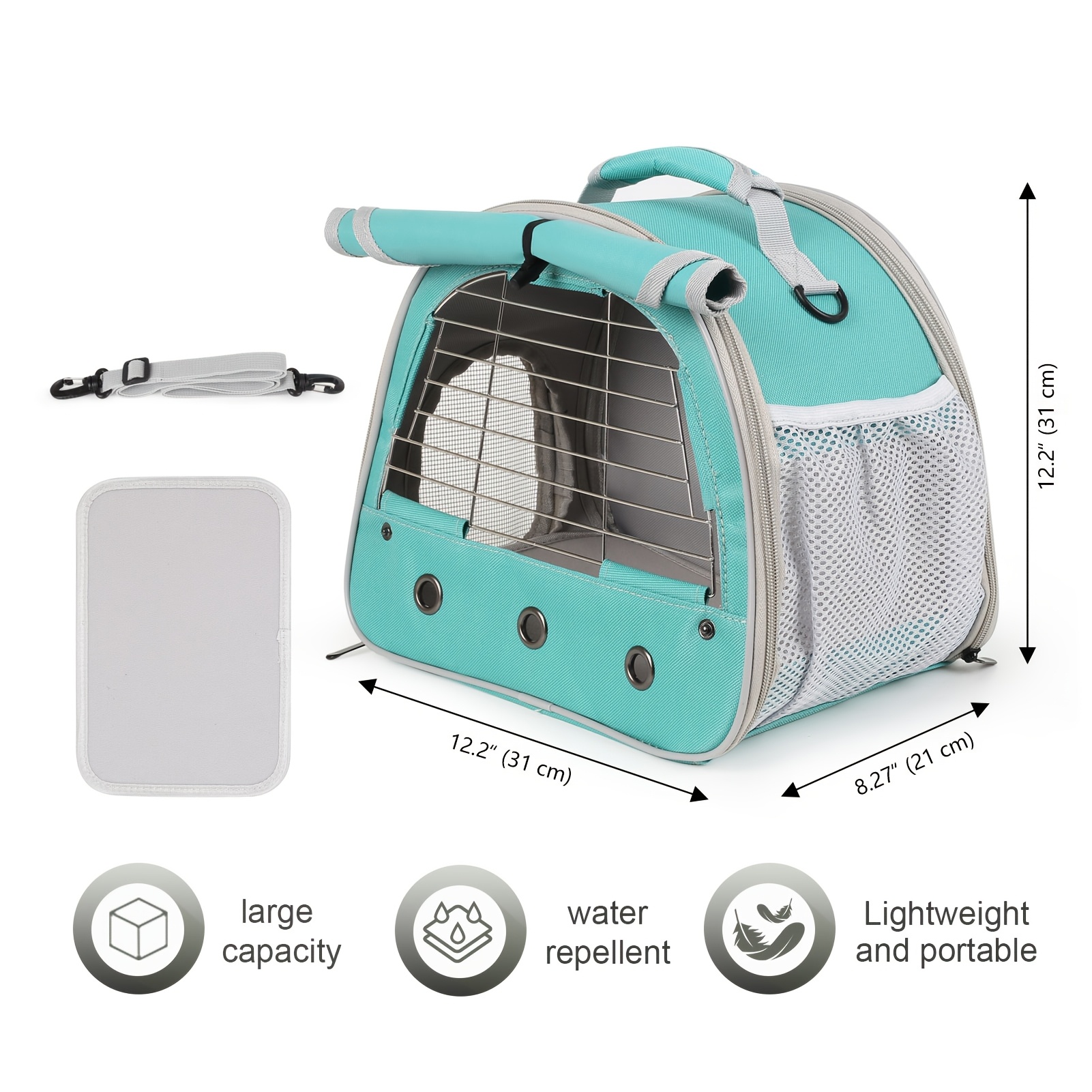 Portable Travel Bag for Small Animals with Metal Window