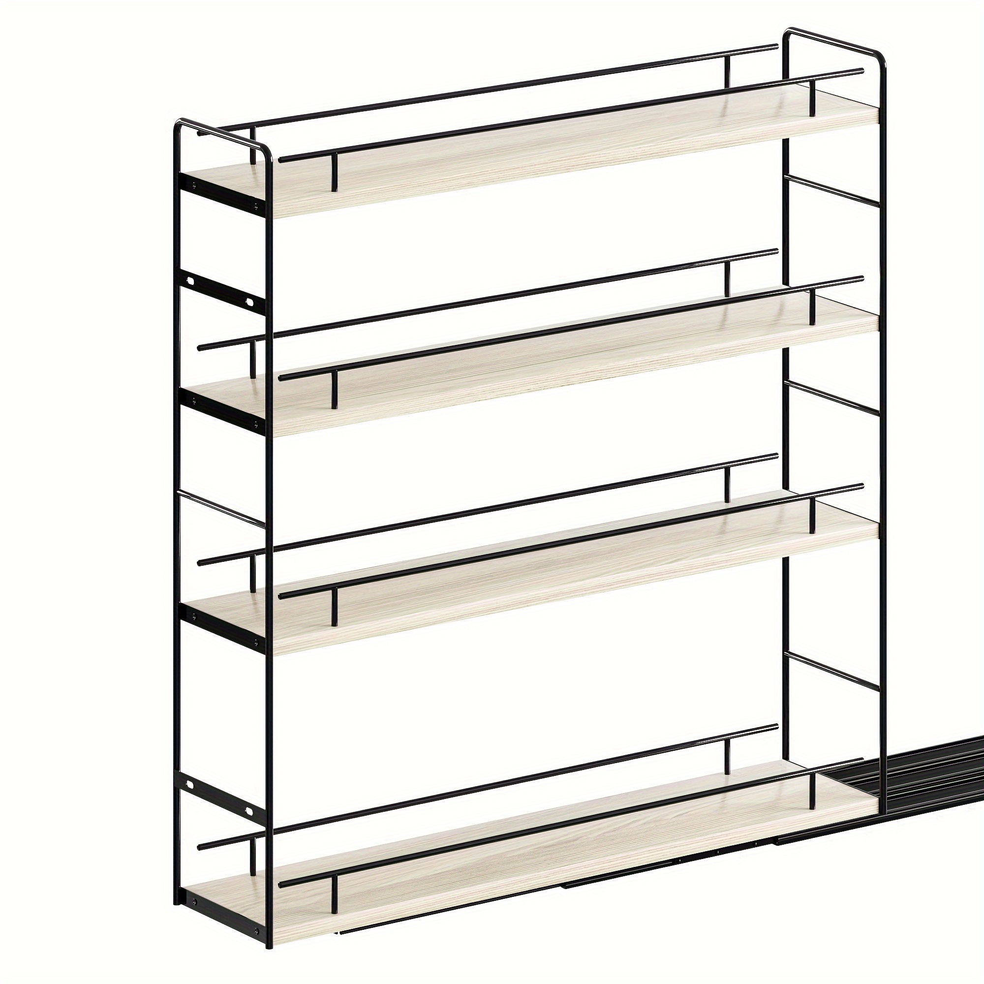 

Zgo 4-tier Pull Out Cabinet Organizer For Narrow Cabinet, Rack Pull Out (5" W X 22" D), Pull Out Spice Rack Organizer For Cabinet, Vintage White