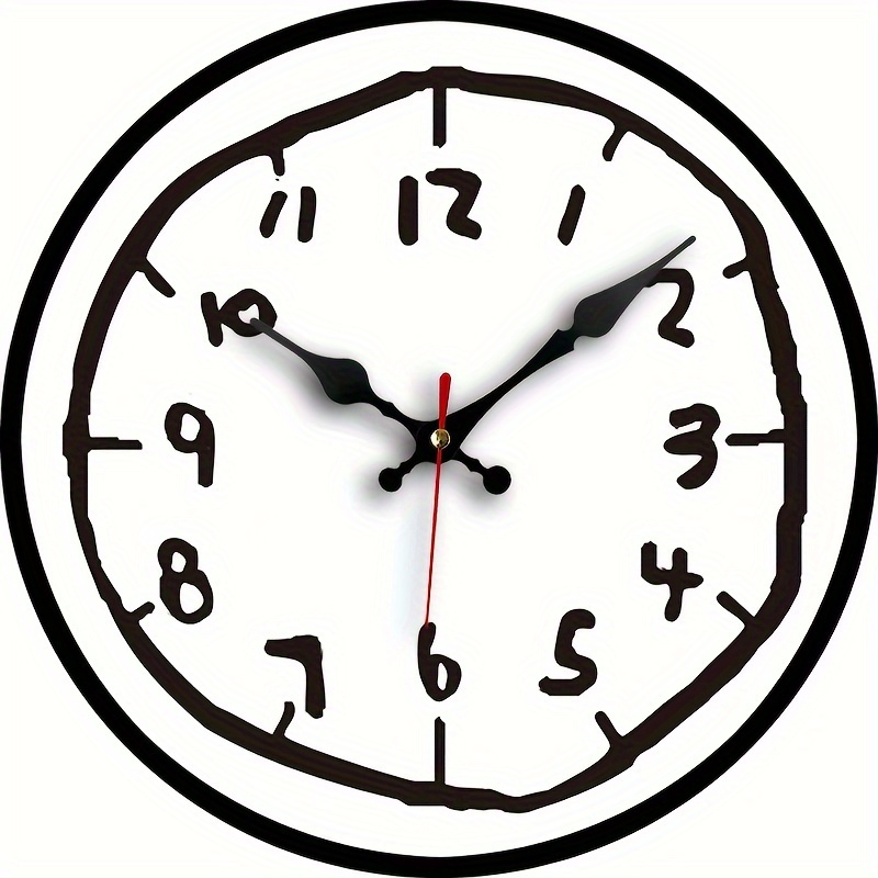 TEMU Reloj de Pared Elegante y Moderno con Diseño Numérico Artístico - Silencioso, Sin , Pieza Decorativa para Hogar y Oficina, Funciona con Pilas