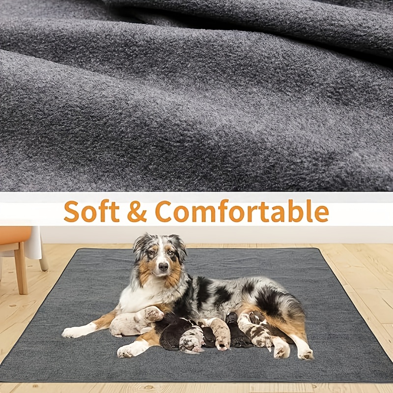 2-Pack Extra-Large Reusable Dog Potty Pads, Non-Slip Washable Mats for Floor, Crate, Or Playpen, Fast-Absorbent And Durable Pet Whelping Pads for Incontinence, House Training & Holiday Home Cleaning, 88.9X119.38cm, Gray - Image 4