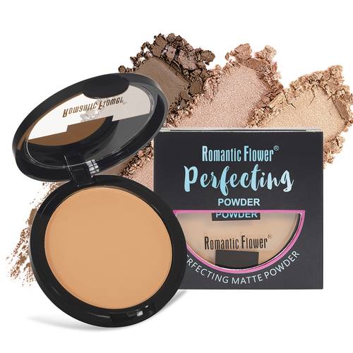 3 color matte full coverage powder compact oil controlling and long wearing facial cosmetic for natural makeup setting suitable for dark