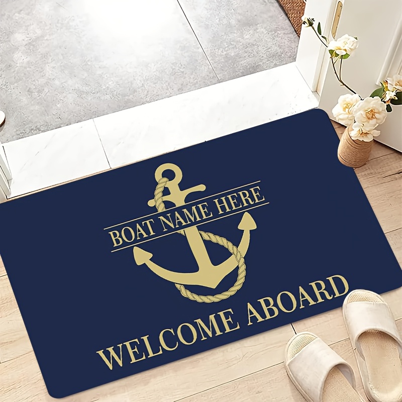 

1pc Personalized Welcome Door Mat With Anti-slip Silica Gel Bottom - Customized Family Name Rug For Living Room, Bedroom, Bathroom - Soft, , Washable - Home Decor & Housewarming Gift