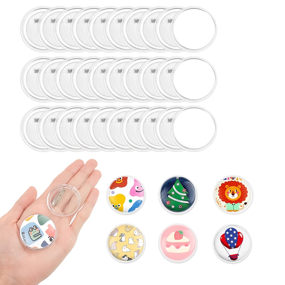 TEMU 30 Pezzi Spille Acriliche Trasparenti con Perno, Kit per Creare Spille con Foto, Ideali per Progetti Fai da Te, Spille per Zaini e Badge