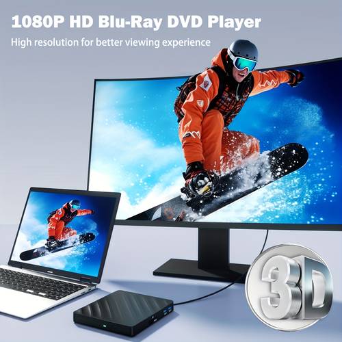 5 in 1 external bd dvd player cd rom for laptop with ray dvd burner suitable for pc usb 3 0 external dvd drive dvd reader disc player for 7 8 laptop desktop bd