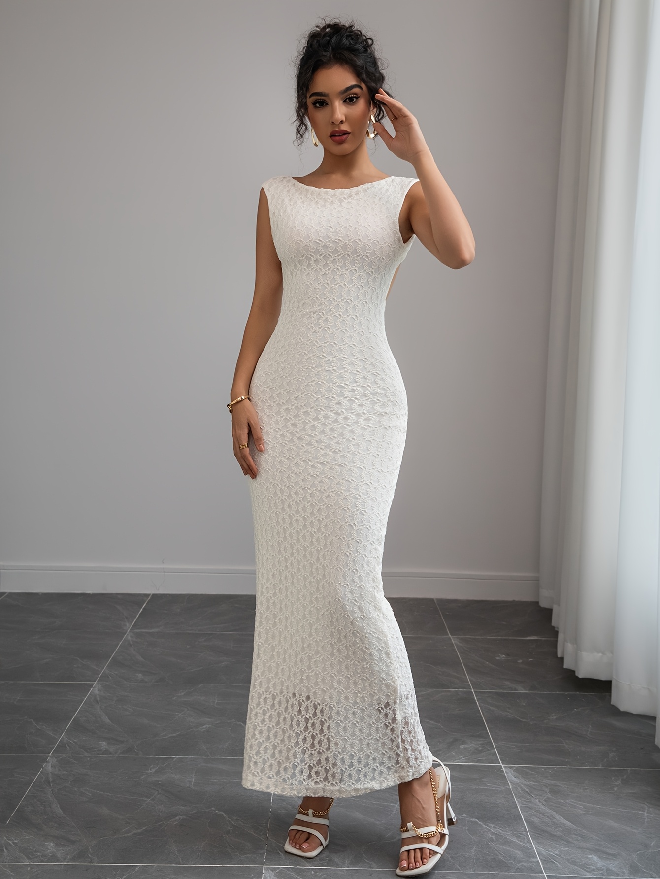Elegant Sleeveless Mermaid Lace Dress - Backless, Form-Fitting, High  Stretch, Off-Shoulder Design, Semi-Sheer Lace Fabric * * Women's Fashion,  Versatile Fashion | Backless * | Quality *