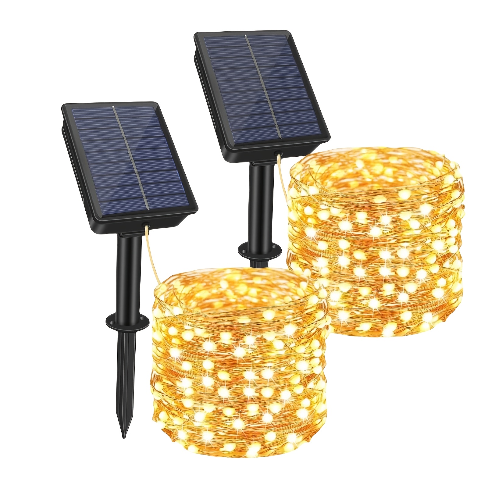 

Christmas Solar String Lights Outdoor, 2pcs 300 Led Solar Outdoor Lights, Christmas Decoration For Home Copper Wire 8 Solar Fairy Lights For Garden Patio Tree Christmas Party Wedding (warm)