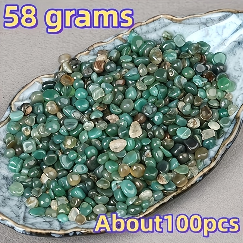 TEMU 23/58 Grams (. 40/100pcs) Agate Pebbles - Vibrant Crystal Stones For Aquariums, Gardens, And Home Decor, Polished Translucent Green, Brown, And