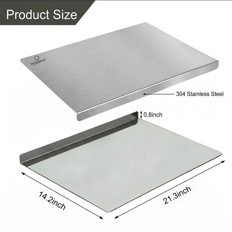TEMU 304 Stainless Steel Cutting Board, Household Meat Cutting Board, Kitchen Scroll Knife Board, Kitchenware Supplies Christmas Holiday Gifts