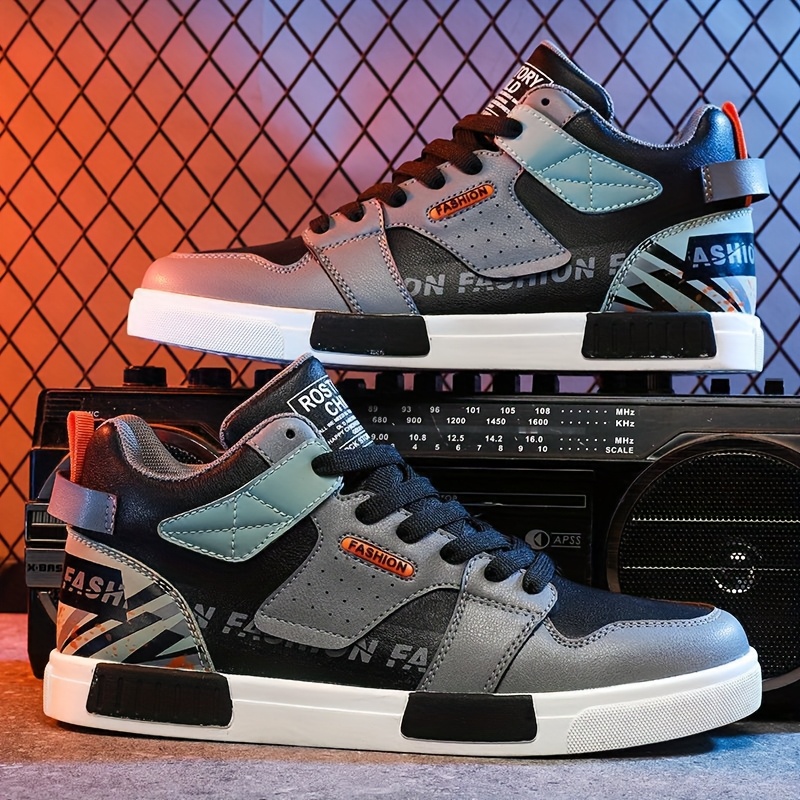Zapatillas de skate de media caña con bloques de color a la moda para hombre, con una suela suave, duradera y ligera, perfectas para deportes y running. Zapatillas casuales de moda que son cómodas e ideales para primavera y otoño.