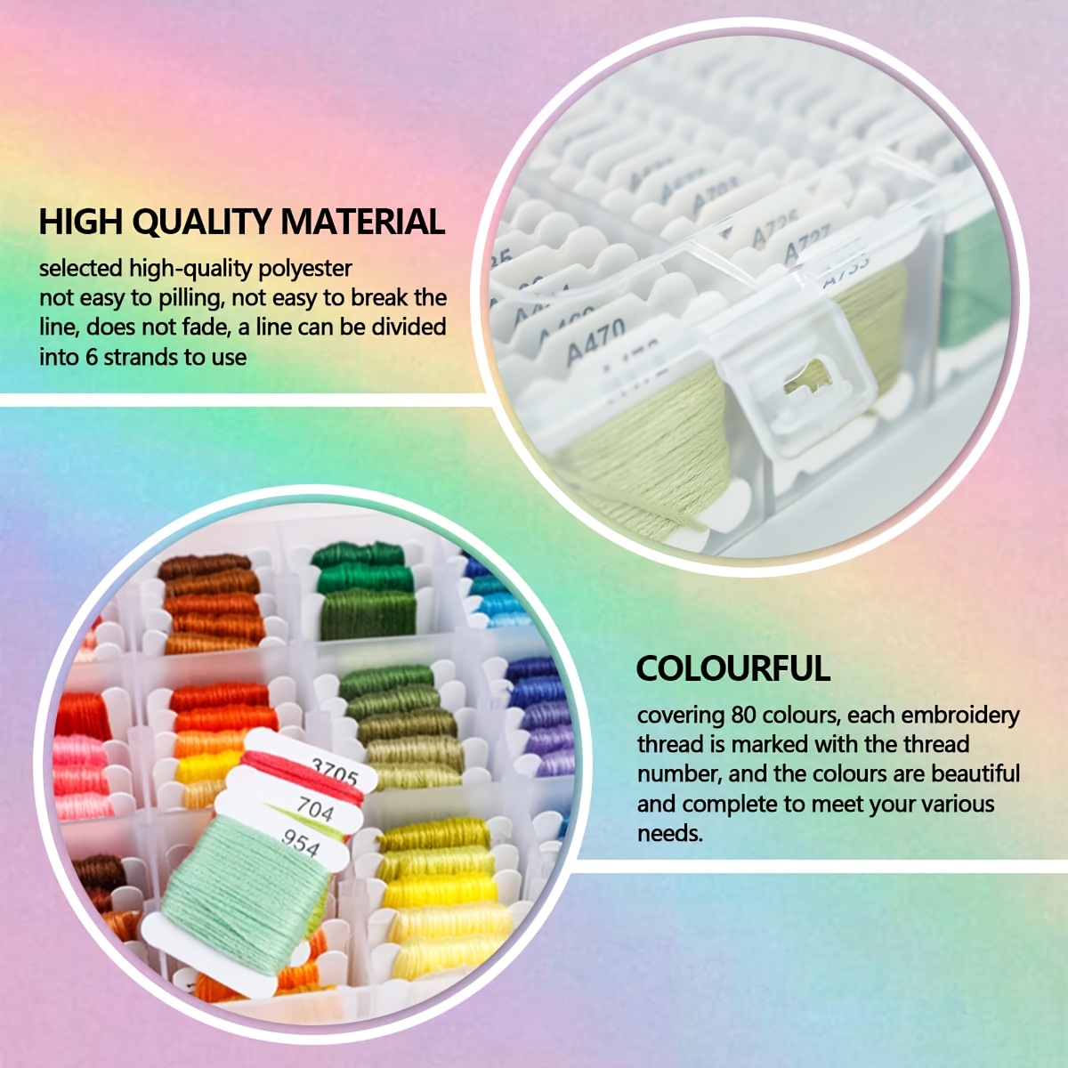 Cross Stitch Thread Organizer with 7 Type Embroidery Tools Kit