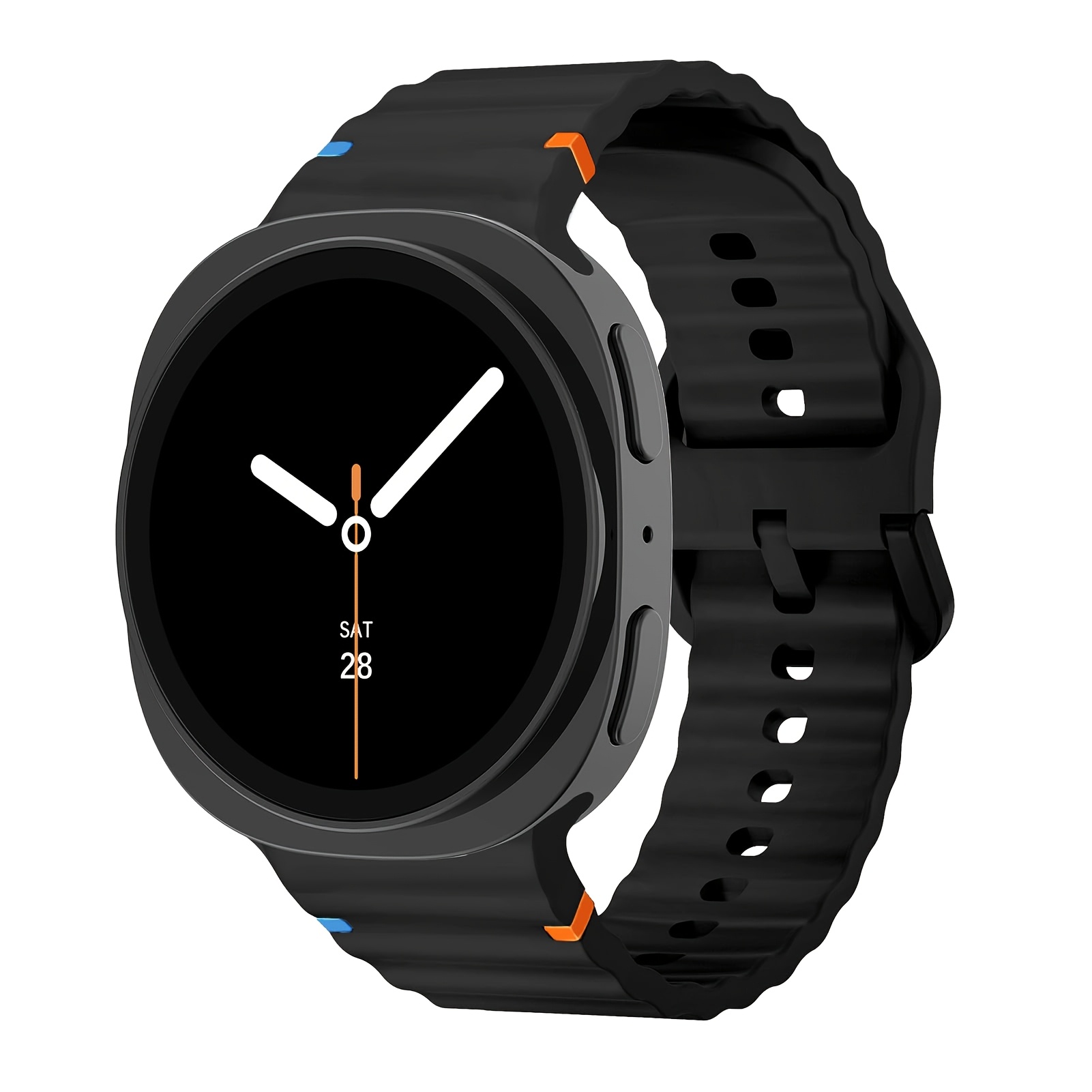 TEMU Bracelet en silicone avec décoration colorée pour Samsung Galaxy Watch 8/9 (40 mm/44 mm) & Watch 8 Classic (46 mm), Bracelet de sport respirant,