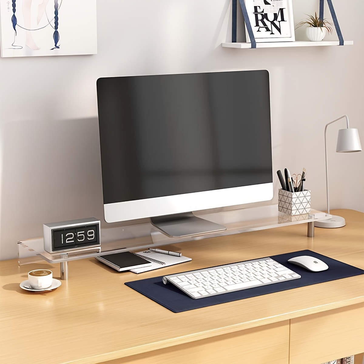 sleek transparent acrylic computer stand elevated desk Temu United Kingdom