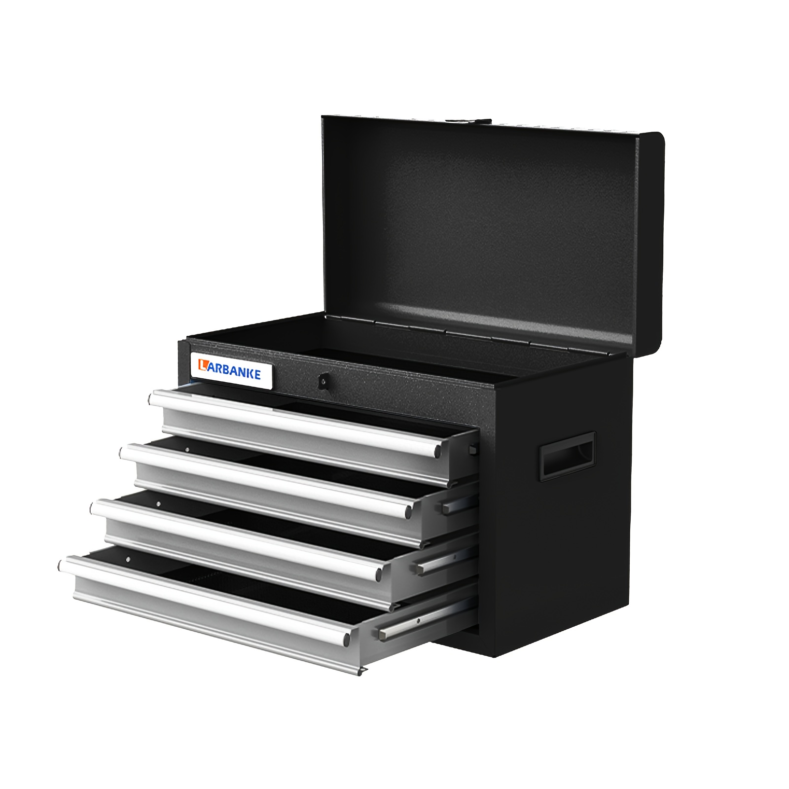 TEMU Tool Chest Featuring 4 Drawers, Equipped With A Handle, Drawer Locks With Ball Bearings, And A Powder-coated End. This Versatile Tool Organizer