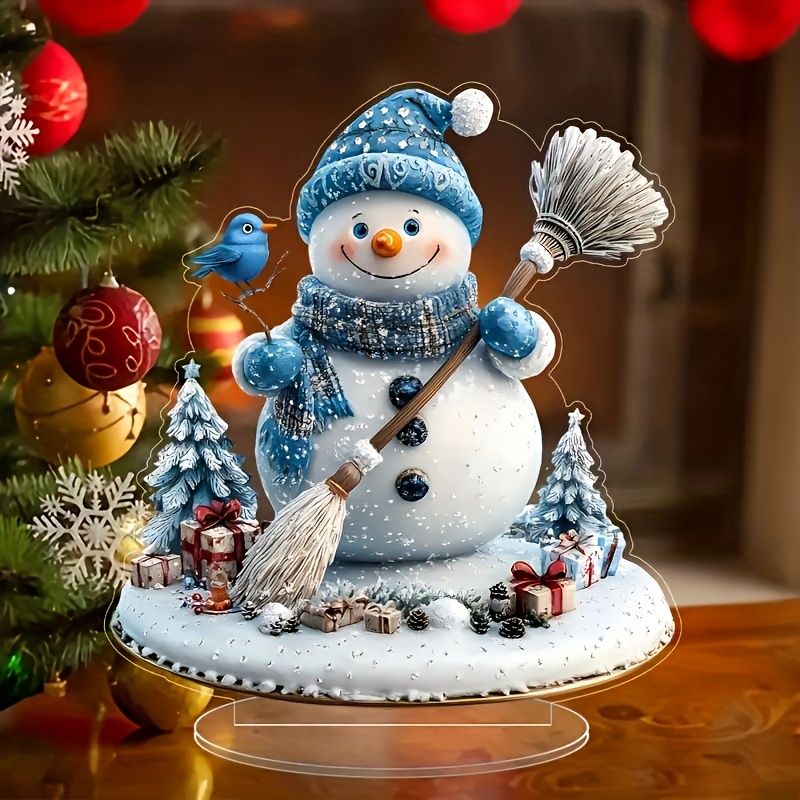 

Crystal Snowman & For Desktop Decor - Holiday Accent For Home, Office, And Themed Parties - Perfect Christmas Room Decoration, Christmas Decor, 2d, Festival Decor