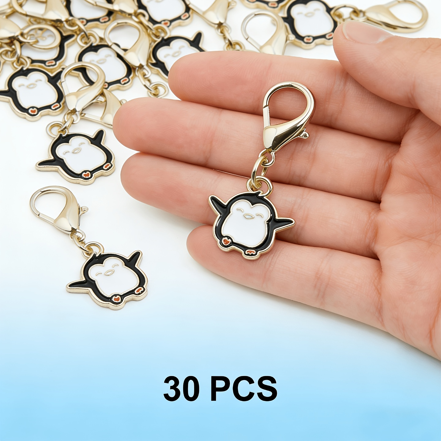 TEMU 30pcs Cute Penguin Lobster Clasp Keychains, Cartoon Animal Enamel Backpack Bag Charms, Lovely Mini Pendants, Back-to-school Gifts, Birthday And