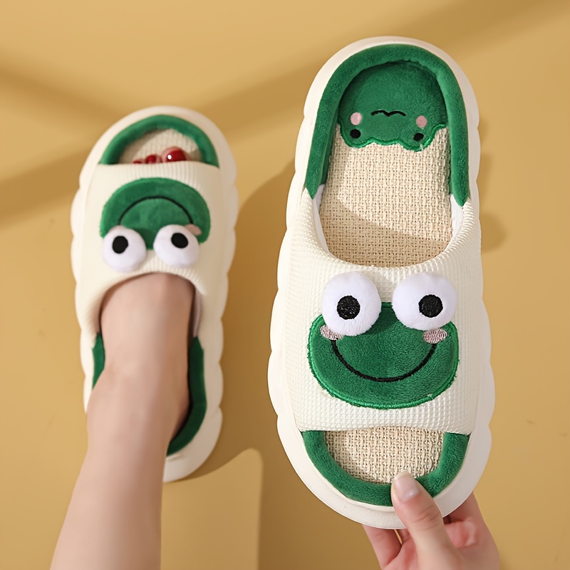 Image of Men's Adorable Cartoon Big Eyes Shaped Slippers, Comfy Non Slip Casual Lightweight Eva Sole Slides, Men's Indoor Footwear