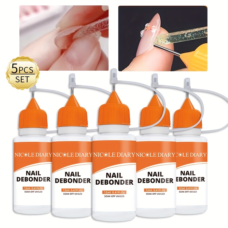 Diary 5pcs/set Nail Debonder For Removeing False Nails Tips Nail Rhinestone Remover Tools 12ml Manicure Accessories Fast Liquid Nail Art On Nails Remover Soften Remover With Out Nail Glue