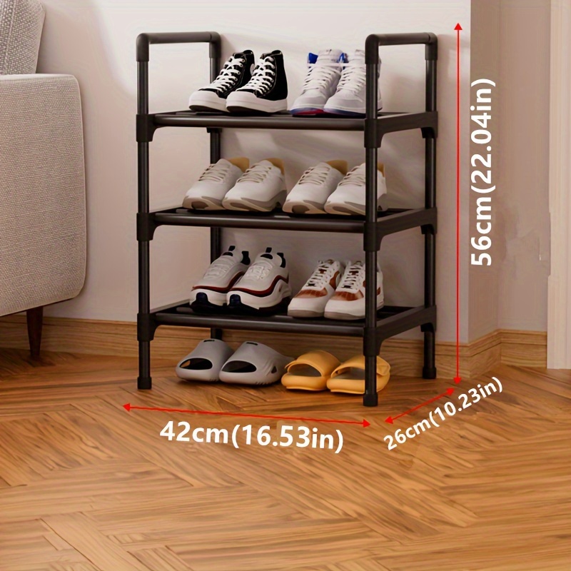 free standing metal plastic shoe rack   5 tier adjustable organizer for bedroom hallway bathroom office floor mount iron finish storage shelf details 5