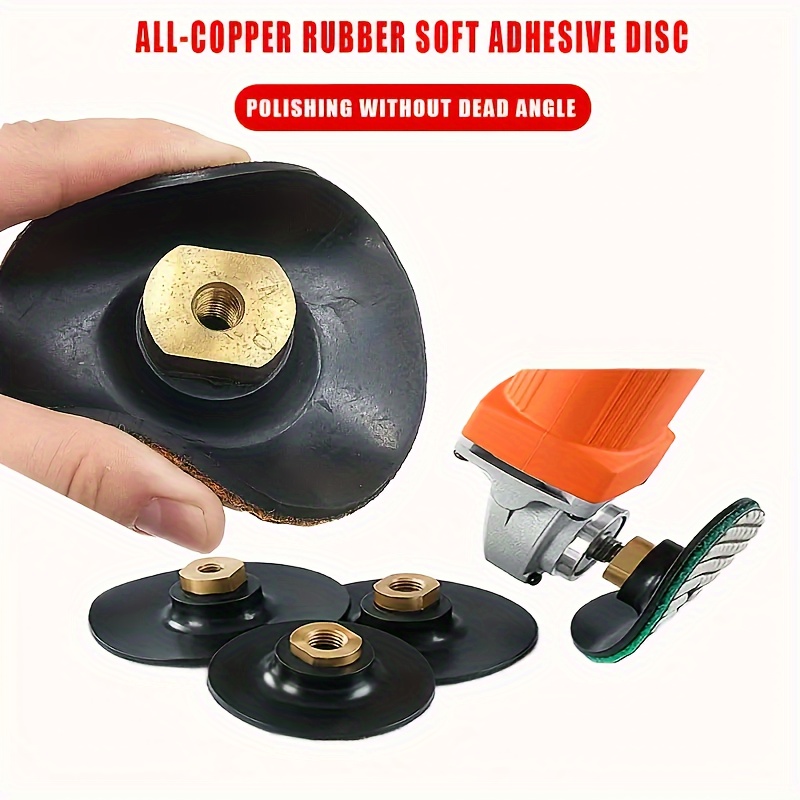 

1pcs 4inch Angle Grinder Soft Rubber Metal Polishing Base Shaped Sanding Disc Hook And /8-11 Polishing Jig Base Pad